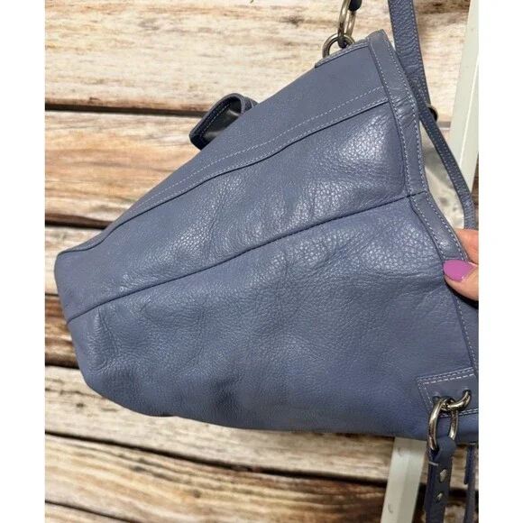 Vintage Blue Coach Penelope Shoulder Bag Purse Leather Bag Charm  *READ* - Picture 12 of 16